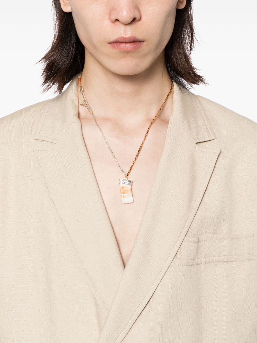 Nick Fouquet statement-pendant anchor-chain necklace