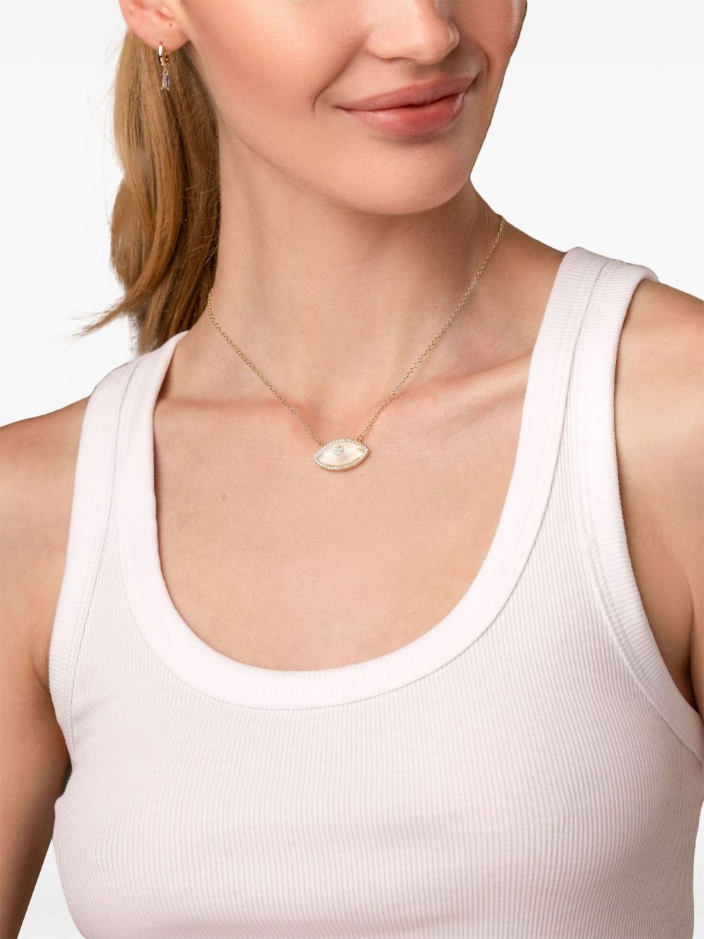 Nialaya Jewelry eye moonstone-pendant necklace