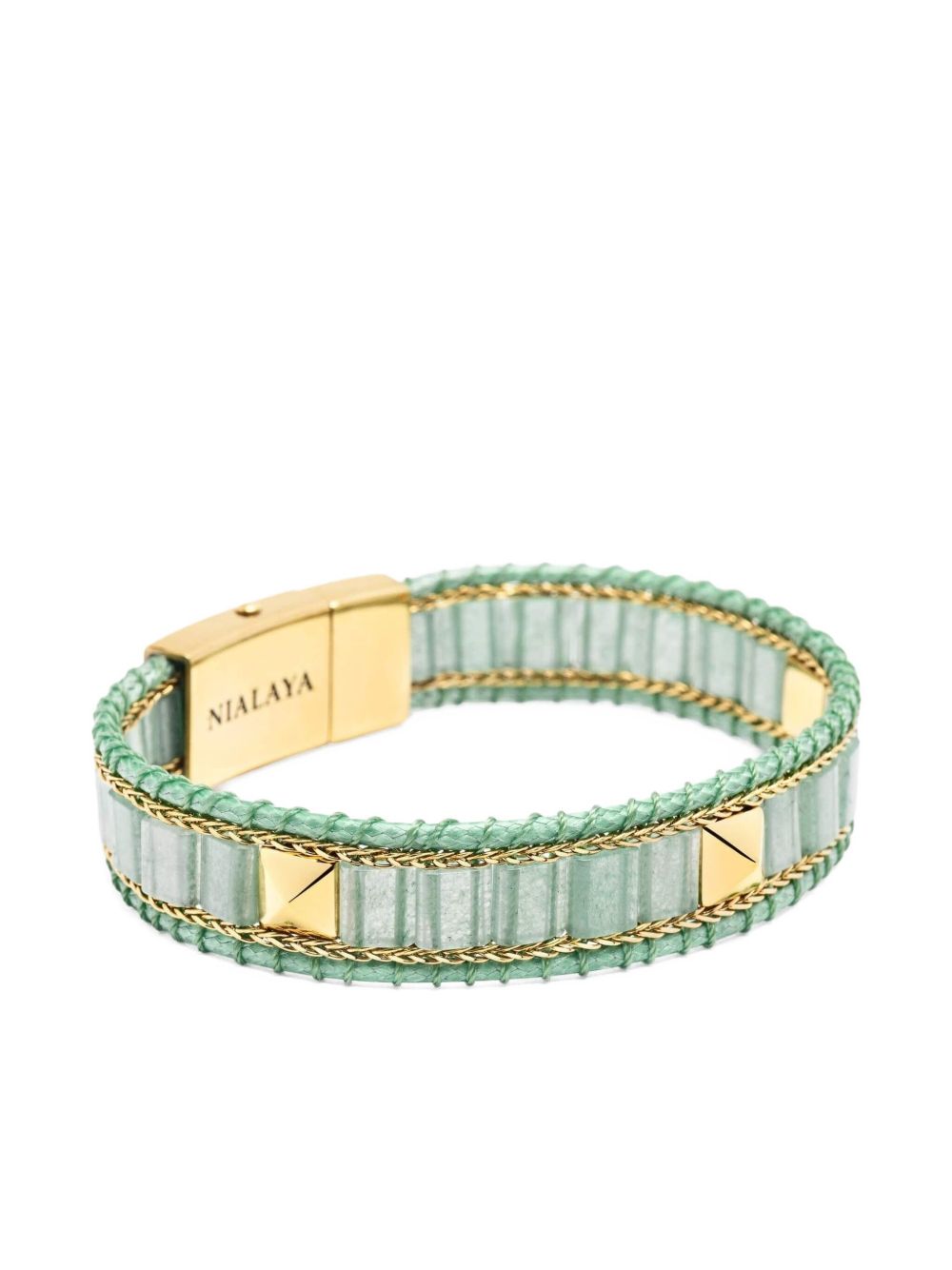 Nialaya Jewelry aventurine stud bracelet