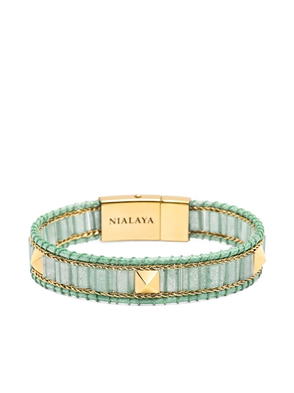 Nialaya Jewelry aventurine stud bracelet