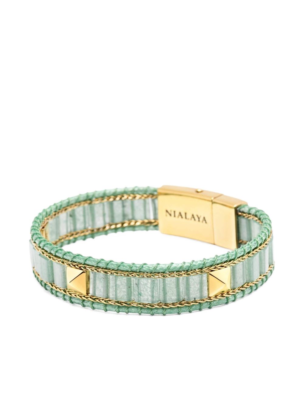 Nialaya Jewelry aventurine stud bracelet